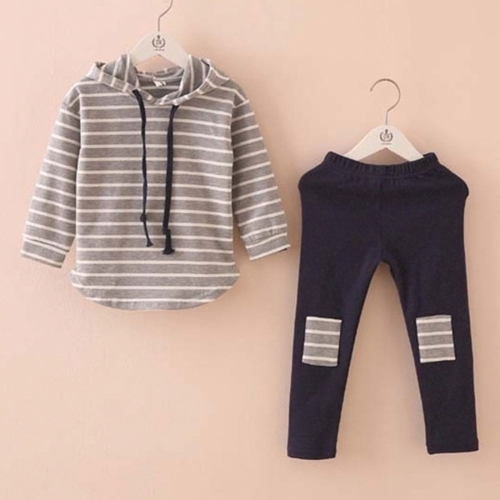 Spring Striped Baby Girl Hooded Sweatshirts + Leggings Pants Casual Clothes Set, Size:100cm(Grey)
Spring Striped Baby Girl Hooded Sweatshirts + Leggings Pants Casual Clothes Set, Size:100cm(Grey)