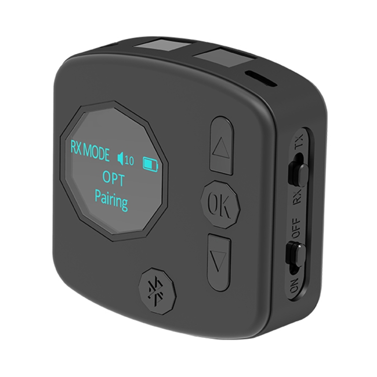 B38 2 in 1 Bluetooth 5.0 Audio Adapter Transmitter Receiver with OLED Display, Support Optical Fiber & AUX
B38 2 in 1 Bluetooth 5.0 Audio Adapter Transmitter Receiver with OLED Display, Support Optical Fiber & AUX