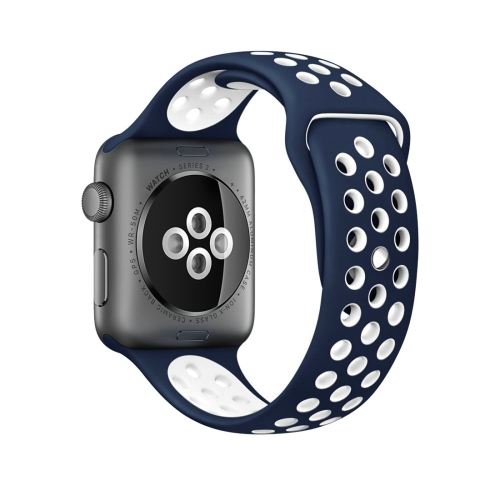 For Apple Watch Series 6 & SE & 5 & 4 44mm / 3 & 2 & 1 42mm Fashionable Classical Silicone Sport Watchband(Dark Blue White)
For Apple Watch Series 6 & SE & 5 & 4 44mm / 3 & 2 & 1 42mm Fashionable Classical Silicone Sport Watchband(Dark Blue White)