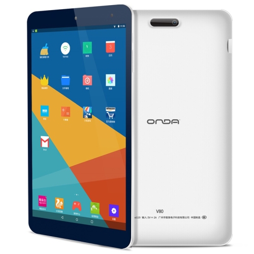 

ONDA V80 Tablet Basic Edition, 8 inch, 2GB+16GB, CE Certificated, Android 7.0, Allwinner A64 Quad Core 1.3GHz, Support 128GB TF Card, WiFi, Bluetooth(Blue)