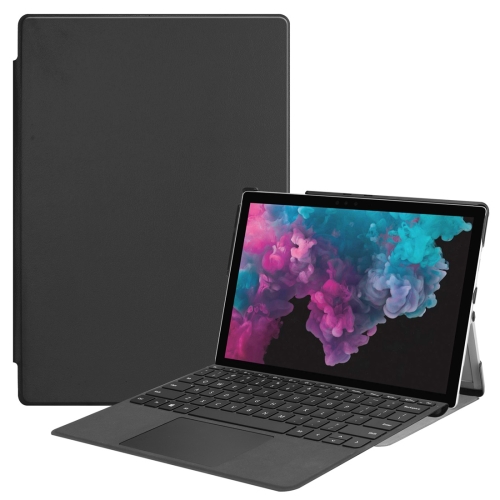 

Custer Texture Horizontal Flip PU Leather Case for Microsoft Surface Pro 4 / 5 / 6 12.3 inch, with Holder & Pen Slot(Black)