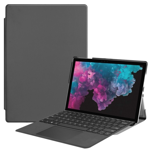 

Custer Texture Horizontal Flip PU Leather Case for Microsoft Surface Pro 4 / 5 / 6 12.3 inch, with Holder & Pen Slot(Grey)