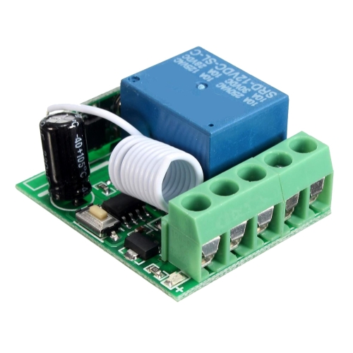 

LDTR-WG0228 DC12V 10A 1CH 433MHz Wireless Relay RF Remote Control Switch Receiver (Green)