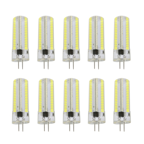 

10 PCS G4 7W 152 LEDs 3014 SMD 600-700 LM Cold White Dimmable Silicone LED Corn Bulbs, AC 220V