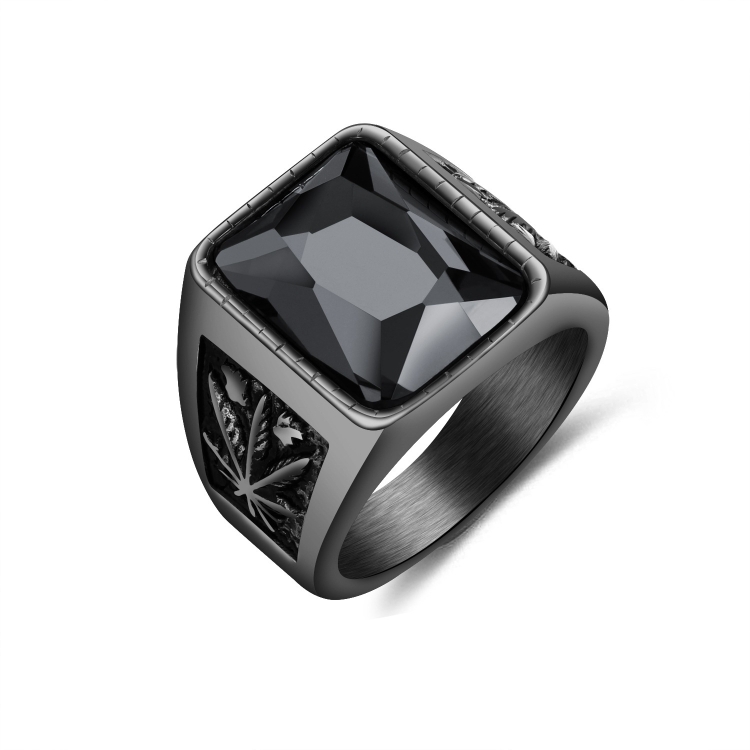 OPK Personality Tide Stainless Steel Glass Stone Maple Leaf Ring for Men(Color:Black Size:7)
OPK Personality Tide Stainless Steel Glass Stone Maple Leaf Ring for Men(Color:Black Size:7)