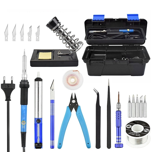 Adjustable Temperature Electrical Soldering Iron Kit Welding Repair Tool Set Tool Box(Color:Blue Size:US Plug)
Adjustable Temperature Electrical Soldering Iron Kit Welding Repair Tool Set Tool Box(Color:Blue Size:US Plug)