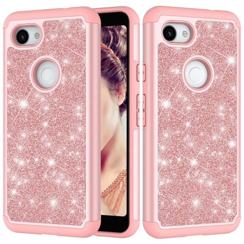 Glitter Powder Contrast Skin Shockproof Silicone + PC Protective Case for Google Pixel 3A (Rose Gold)
Glitter Powder Contrast Skin Shockproof Silicone + PC Protective Case for Google Pixel 3A (Rose Gold)
