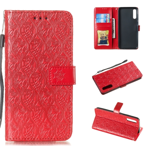 Pressed Printing Rattan Flower Pattern Horizontal Flip PU Leather Case for Galaxy A70, with Holder & Card Slots & Wallet & Photo Frame (Red)
Pressed Printing Rattan Flower Pattern Horizontal Flip PU Leather Case for Galaxy A70, with Holder & Card Slots & Wallet & Photo Frame (Red)