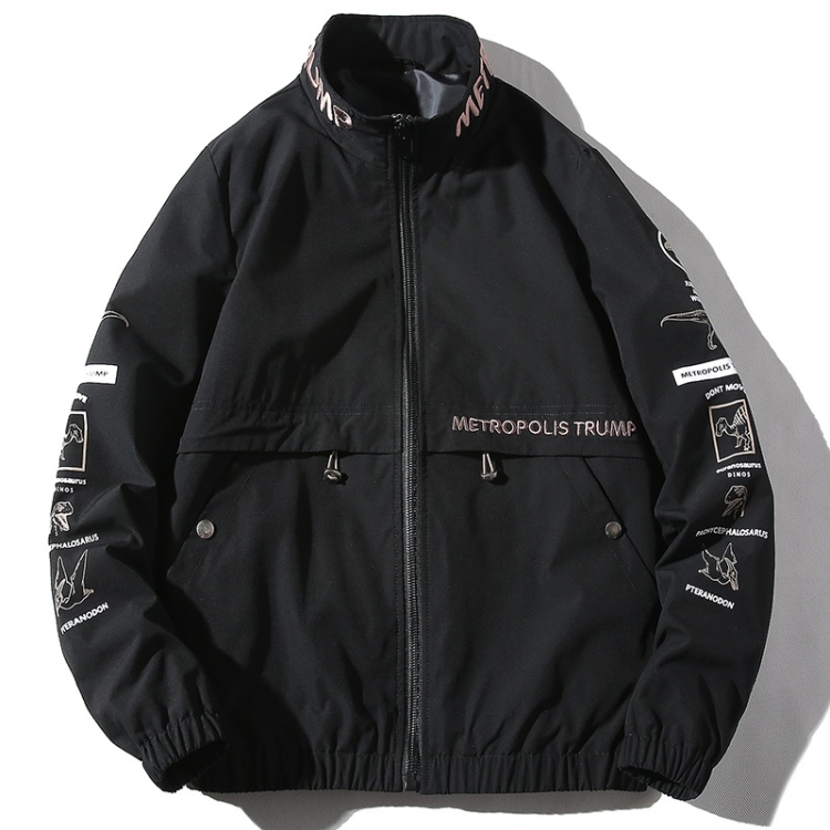 Stand Collar Trend Jacket Embroidery Print Jacket for Men (Color:Black Size:XXXXL)
Stand Collar Trend Jacket Embroidery Print Jacket for Men (Color:Black Size:XXXXL)