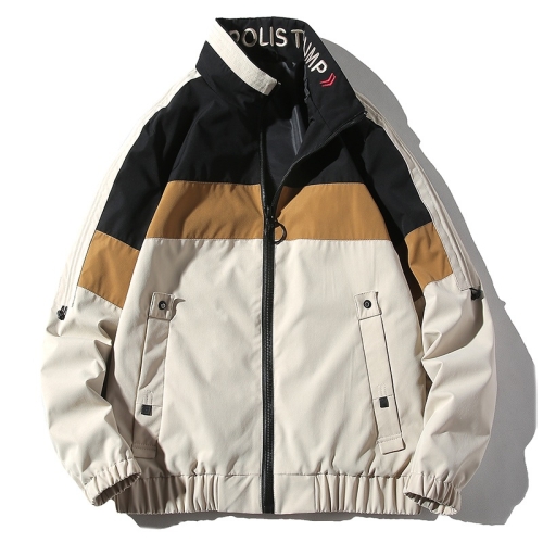 Stand Collar Casual Wild Stitching Letter Embroidery Jacket for Men (Color:White Size:M)
Stand Collar Casual Wild Stitching Letter Embroidery Jacket for Men (Color:White Size:M)