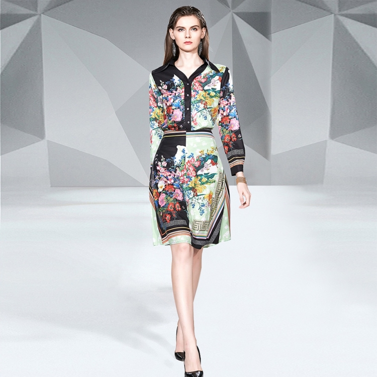 Printed Shirt Long Sleeve + Mid-length Skirt Two-piece Suit (Color:As Show Size:M)
Printed Shirt Long Sleeve + Mid-length Skirt Two-piece Suit (Color:As Show Size:M)