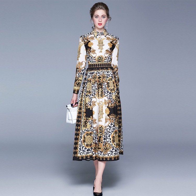 Lapel Long Sleeve A-Line Skirt Fashion Print Dress (Color:As Show Size:M)
Lapel Long Sleeve A-Line Skirt Fashion Print Dress (Color:As Show Size:M)