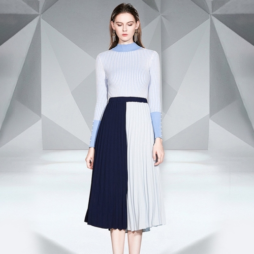 Knitted Long Sleeve Bottoming Shirt + Mid-length Pleated Skirt Set (Color:Blue Size:S)
Knitted Long Sleeve Bottoming Shirt + Mid-length Pleated Skirt Set (Color:Blue Size:S)