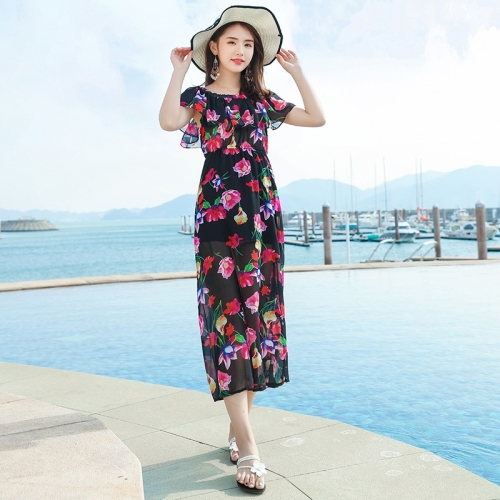 One-line Slim Slimming Printed Long Bohemian Dress Seaside Vacation Beach Skirt (Color:Black Size:S)
One-line Slim Slimming Printed Long Bohemian Dress Seaside Vacation Beach Skirt (Color:Black Size:S)
