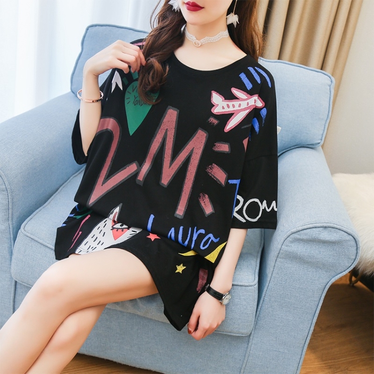 Graffiti Short Sleeved T-shirt Women Loose Plus Size Women's Clothing (Color:Black Size:XL)
Graffiti Short Sleeved T-shirt Women Loose Plus Size Women's Clothing (Color:Black Size:XL)