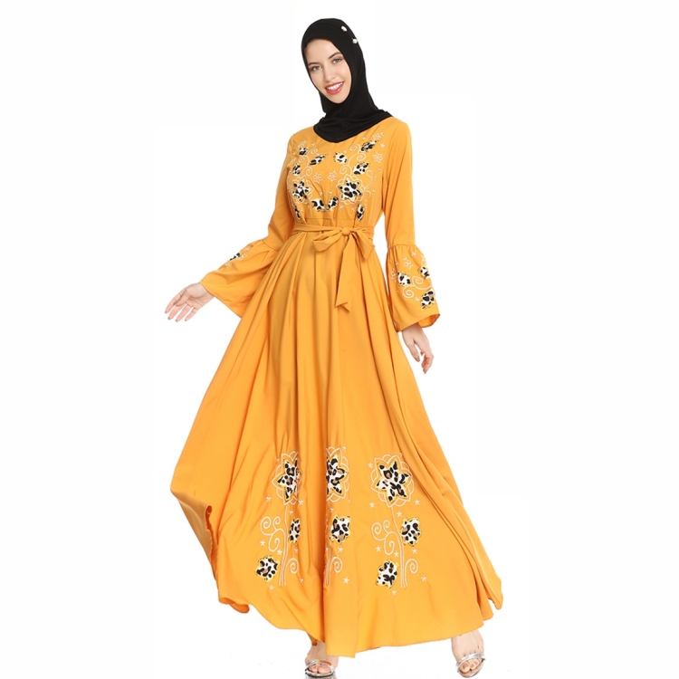 Ethnic Embroidery Flared Sleeve Dress Retro A-line Slim Travel Robe (Color:Orange Size:M)
Ethnic Embroidery Flared Sleeve Dress Retro A-line Slim Travel Robe (Color:Orange Size:M)