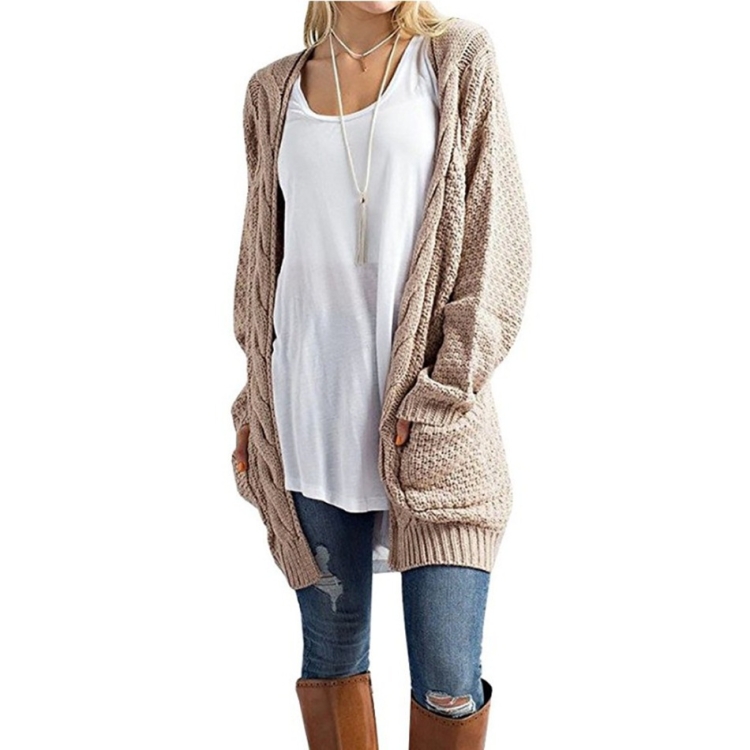 Fashion Mid-length Style Solid Color Pocket Twist Cardigan Knit Sweater (Color:Khaki Size:XL)
Fashion Mid-length Style Solid Color Pocket Twist Cardigan Knit Sweater (Color:Khaki Size:XL)