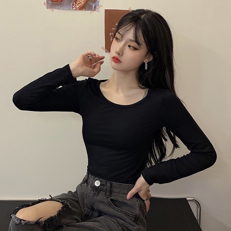 Autumn Thin Solid Color Modal Long-sleeved T-shirt Round Collar Slim Bottoming Shirt for Ladies (Color:Black Size:M)
Autumn Thin Solid Color Modal Long-sleeved T-shirt Round Collar Slim Bottoming Shirt for Ladies (Color:Black Size:M)