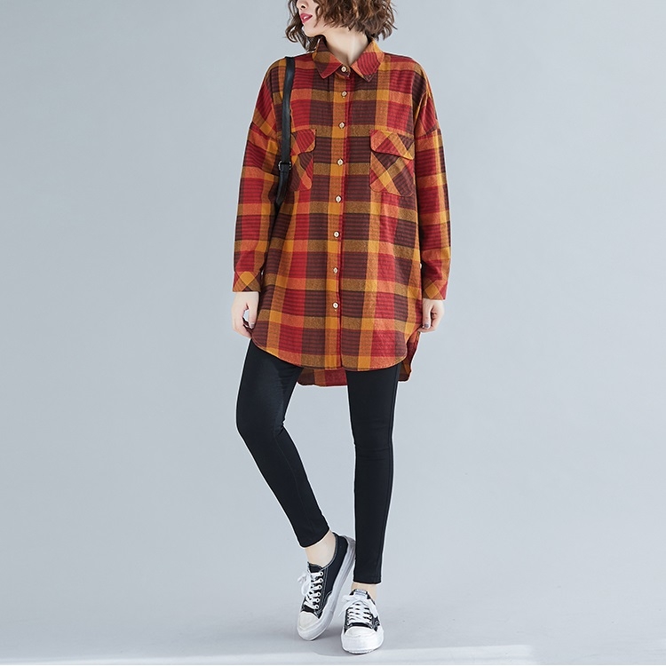 Loose Large Size Slim Mid-length Retro Plaid Shirt (Color:Orange Size:XL)
Loose Large Size Slim Mid-length Retro Plaid Shirt (Color:Orange Size:XL)