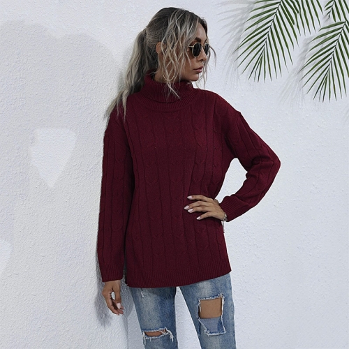 Pure Color Twist Casual Mid-length Sweater Loose Turtleneck Sweater (Color:Wine Red Size:S)
Pure Color Twist Casual Mid-length Sweater Loose Turtleneck Sweater (Color:Wine Red Size:S)