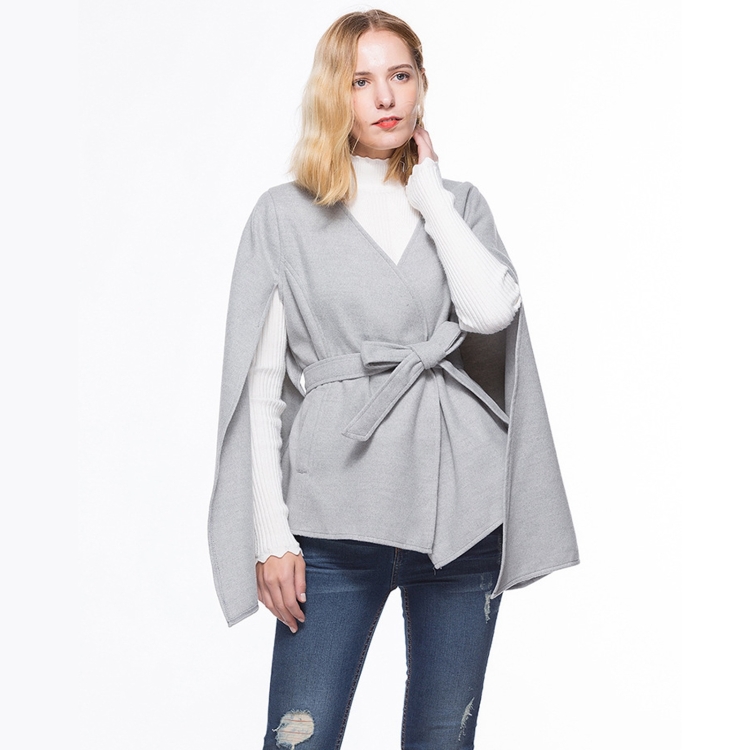 Women Fleece V-neck Lacing Sleeveless Cloak Coat Cardigan (Color:Light Grey Size:M)
Women Fleece V-neck Lacing Sleeveless Cloak Coat Cardigan (Color:Light Grey Size:M)