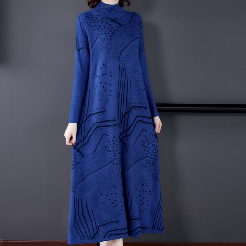 Women High-neck Long Sleeve Over-the-knee Knitted Long Dress (Color:Blue Size:L)
Women High-neck Long Sleeve Over-the-knee Knitted Long Dress (Color:Blue Size:L)