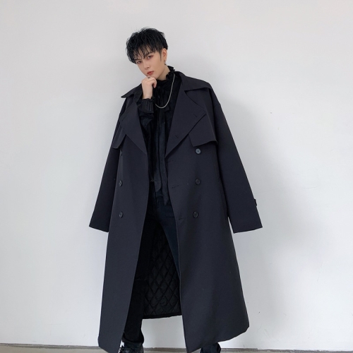 Windbreaker Double-breasted Coat Mid-length Plus Cotton Lapel Coat (Color:Black Size:S)
Windbreaker Double-breasted Coat Mid-length Plus Cotton Lapel Coat (Color:Black Size:S)