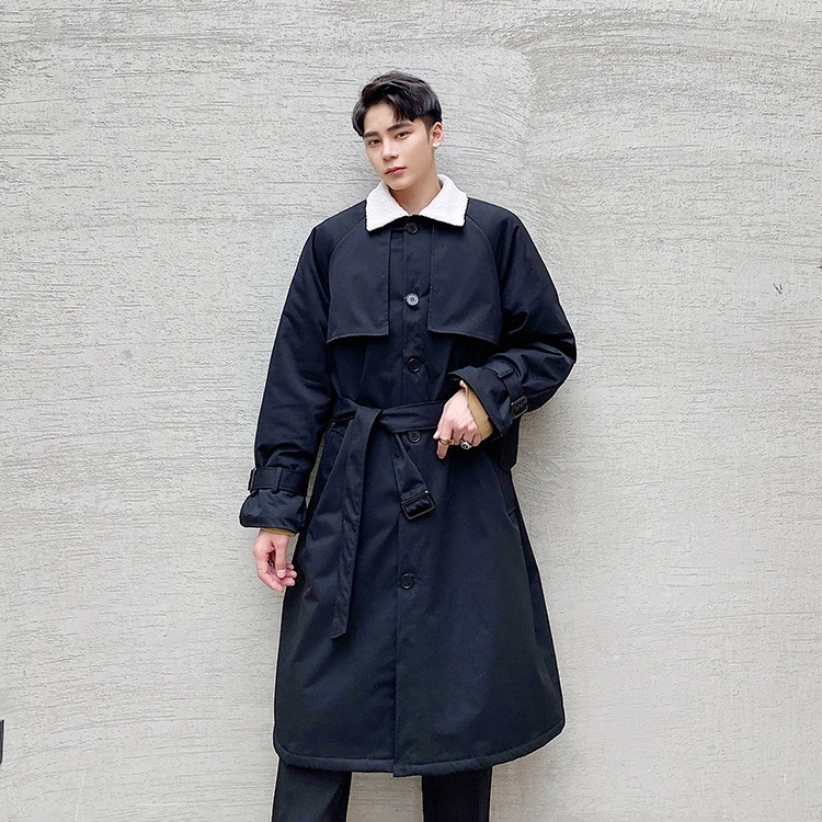 Coat Lamb Hair Lining Mid-length Pie Overcoming Thick Windbreaker (Color:Black Size:M)
Coat Lamb Hair Lining Mid-length Pie Overcoming Thick Windbreaker (Color:Black Size:M)