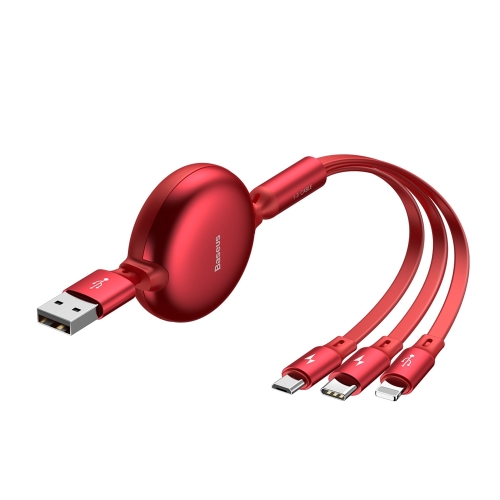Baseus CAMLT-ZY09 3 in 1 3.5A Output 8 Pin + USB-C / Type-C + Micro USB Little Octopus Retractable Cable, Cable Length: 1.2m
Baseus CAMLT-ZY09 3 in 1 3.5A Output 8 Pin + USB-C / Type-C + Micro USB Little Octopus Retractable Cable, Cable Length: 1.2m