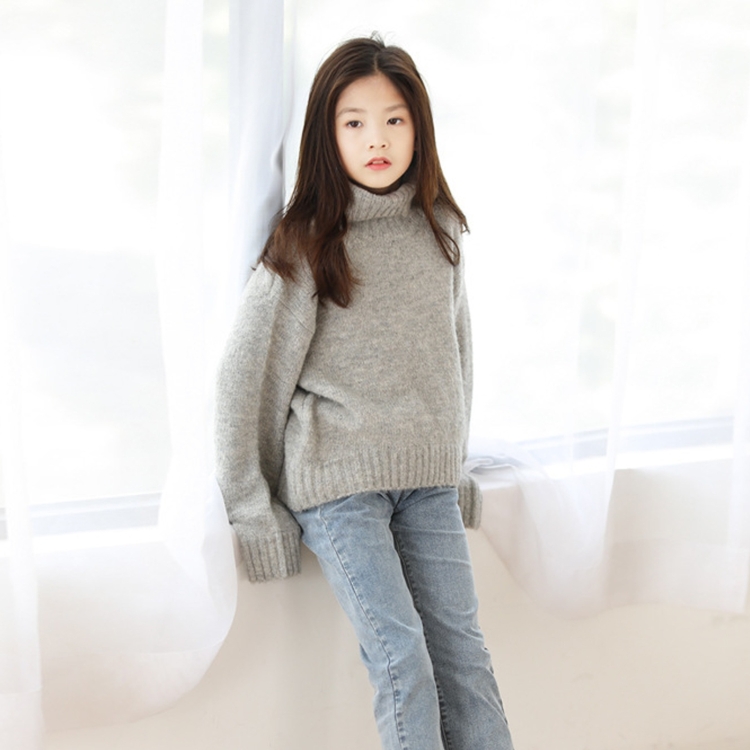 Autumn Winter Girl Thickening Casual Knitted Pullover Turtleneck Sweater (Color:Grey Size:165cm)
Autumn Winter Girl Thickening Casual Knitted Pullover Turtleneck Sweater (Color:Grey Size:165cm)