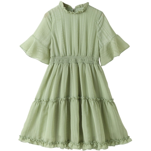 Girls Chiffon Short-sleeved Fungus Stitching A-line Dress (Color:Light Green Size:110)
Girls Chiffon Short-sleeved Fungus Stitching A-line Dress (Color:Light Green Size:110)