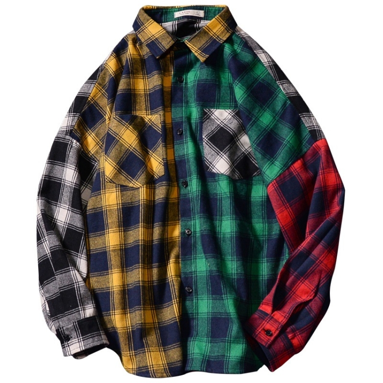 Plaid Long-sleeved Shirt Loose Color Matching Thin Shirt Jacket (Color:Yellow Size:XXXL)
Plaid Long-sleeved Shirt Loose Color Matching Thin Shirt Jacket (Color:Yellow Size:XXXL)