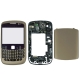 5 in 1 (Mirror + Keyboard + Frame + Middle Board contain keyboard + Battery Cover) for BlackBerry 8520, with Logo (Coffee)