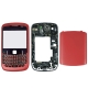 5 in 1 (Mirror + Keyboard + Frame + Middle Board contain keyboard + Battery Cover) for BlackBerry 8520, with Logo (Red)