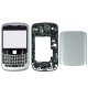 5 in 1 (Mirror + Keyboard + Frame + Middle Board contain keyboard + Battery Cover) for BlackBerry 8520, with Logo (Silver)
