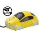 Car Shape USB Optical Mouse (Yellow)
