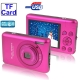 DC-T98, 5.0 Mega Pixels 4X Zoom Anti Shake Digital Camera with 2.7 inch TFT LCD Screen , Support TF Card, TV out format: NTSC/PAL , Max pixels: 14.1 Mega pixels (Interpolation) , Red Plum