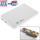 2.5 inch HDD SATA External Case, Size: 12.2x7.4x1.3CM (Silver)