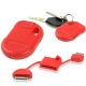 Keychain USB Charger/ Cable for iPhone 4 & 4S, iPhone 3GS/3G, iPad 2/iPad, iPod Touch (Red)