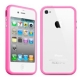 Pink Silicon Bumper Frame Case for iPhone 4S & 4