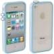 Bumper Frame TPU + PC Case with Keys for iPhone 4 & 4S (Blue)
