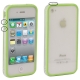 Bumper Frame TPU + PC Case with Keys for iPhone 4 & 4S (Green)