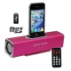 Aluminum Straight Speaker with Remote control for iPhone 4 & 4S, iPhone 3GS/3G, iPhone, Support USB Flash Disk, Micro SD Card (Magenta)