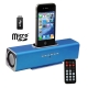Aluminum Straight Speaker with Remote control for iPhone 4 & 4S, iPhone 3GS/3G, iPhone, Support USB Flash Disk, Micro SD Card (Blue)
