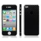 Carbon Skin Sticker for iPhone 4 & 4S, with Logo (Black)