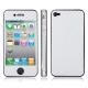 Carbon Skin Sticker for iPhone 4 & 4S, with Logo (White)