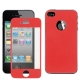 Anti-radiation / Anti-UV Screen Front + Back Protector Guard for iPhone 4 & 4S (Red)