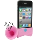 Portable Amplifier, Silicone Horn Stand Speaker for iPhone 4 & 4S / 3GS / 3G (Pink)