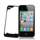 Transparent Glass Back Cover for iPhone 4, with Logo (Black)