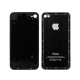 Metallic Slider Replacement Back Cover for iPhone 4, with Logo (Black)